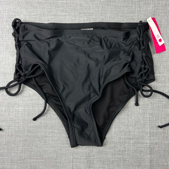 Xhiliration High Waist Side Tie Bikini Bottom Plus Size 14W 16W/18W 20W/22W - Picture 2 of 5